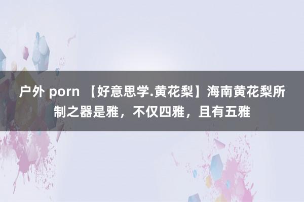 户外 porn 【好意思学.黄花梨】海南黄花梨所制之器是雅，不仅四雅，且有五雅