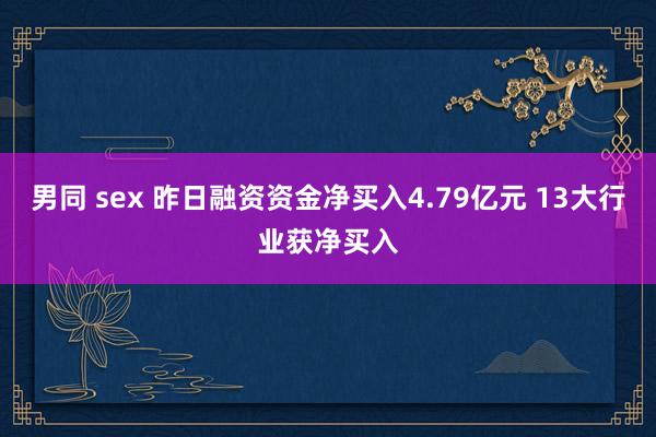 男同 sex 昨日融资资金净买入4.79亿元 13大行业获净买入