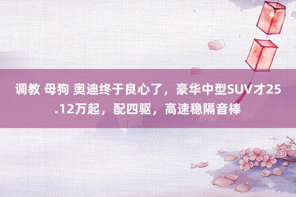 调教 母狗 奥迪终于良心了，豪华中型SUV才25.12万起，配四驱，高速稳隔音棒