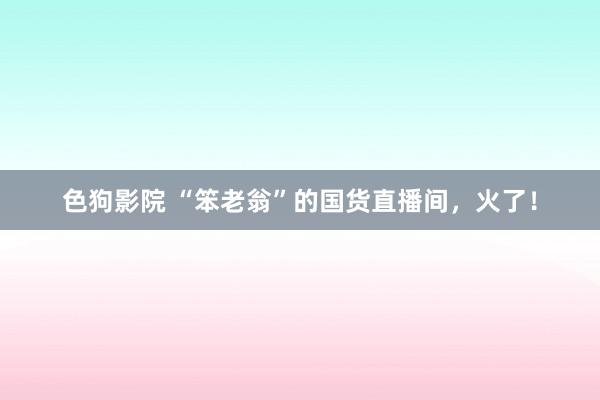 色狗影院 “笨老翁”的国货直播间，火了！