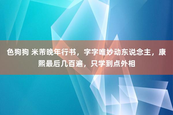 色狗狗 米芾晚年行书，字字唯妙动东说念主，康熙最后几百遍，只学到点外相