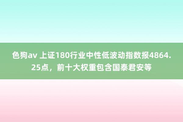 色狗av 上证180行业中性低波动指数报4864.25点，前十大权重包含国泰君安等