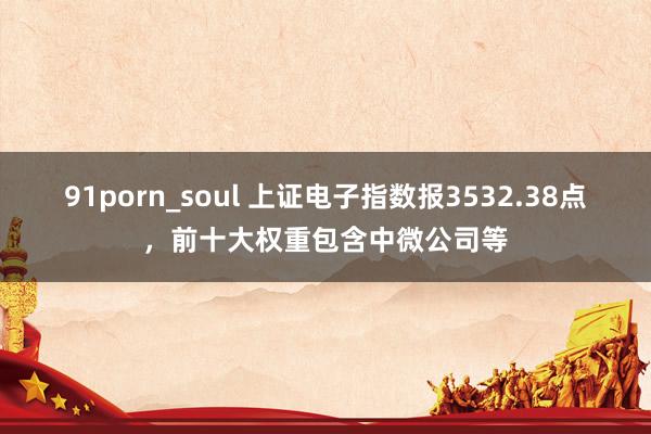 91porn_soul 上证电子指数报3532.38点，前十大权重包含中微公司等