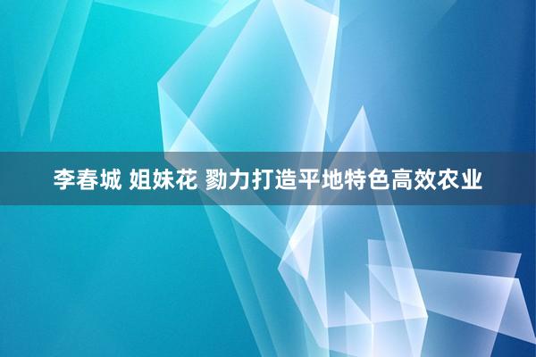 李春城 姐妹花 勠力打造平地特色高效农业