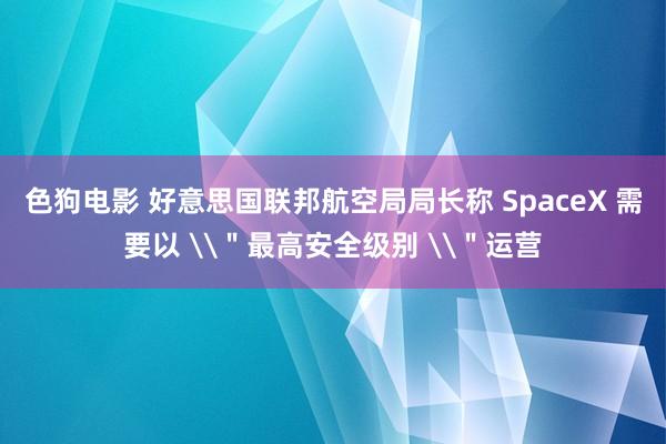 色狗电影 好意思国联邦航空局局长称 SpaceX 需要以 \＂最高安全级别 \＂运营