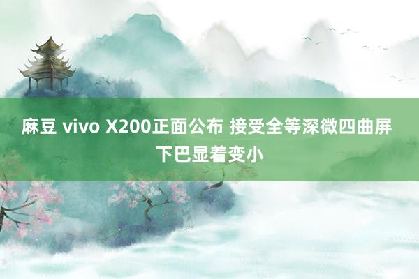 麻豆 vivo X200正面公布 接受全等深微四曲屏 下巴显着变小