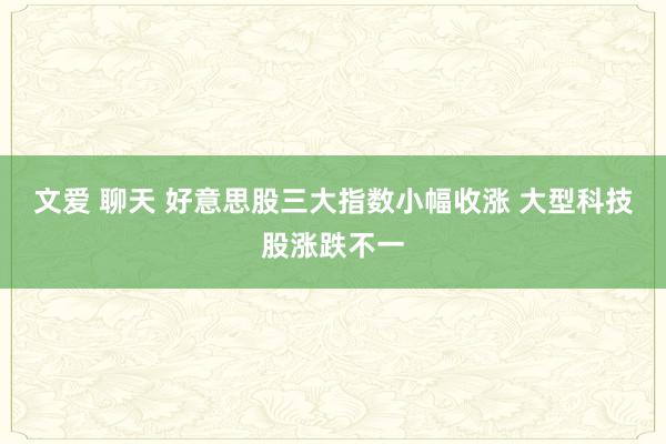 文爱 聊天 好意思股三大指数小幅收涨 大型科技股涨跌不一