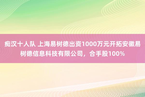 痴汉十人队 上海易树德出资1000万元开拓安徽易树德信息科技有限公司，合手股100%