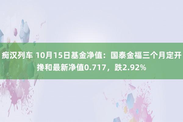 痴汉列车 10月15日基金净值：国泰金福三个月定开搀和最新净值0.717，跌2.92%