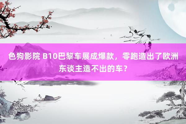 色狗影院 B10巴黎车展成爆款，零跑造出了欧洲东谈主造不出的车？