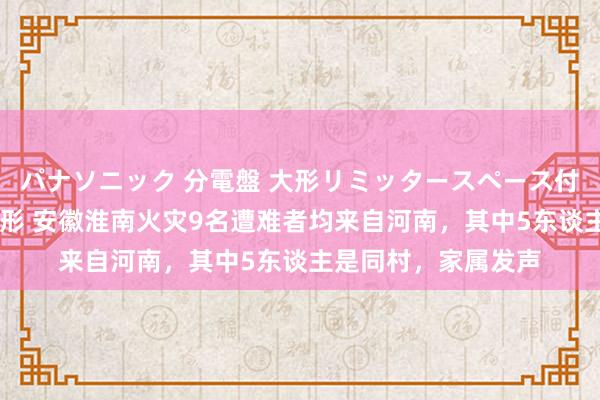 パナソニック 分電盤 大形リミッタースペース付 露出・半埋込両用形 安徽淮南火灾9名遭难者均来自河南，其中5东谈主是同村，家属发声