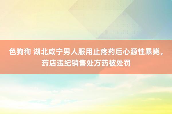 色狗狗 湖北咸宁男人服用止疼药后心源性暴毙，药店违纪销售处方药被处罚