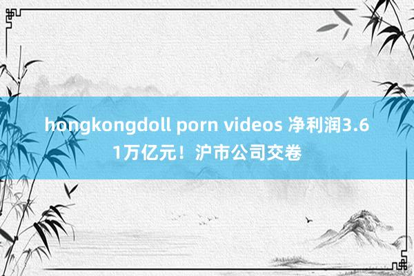 hongkongdoll porn videos 净利润3.61万亿元！沪市公司交卷