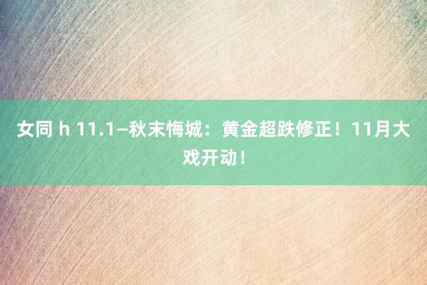 女同 h 11.1—秋末悔城：黄金超跌修正！11月大戏开动！