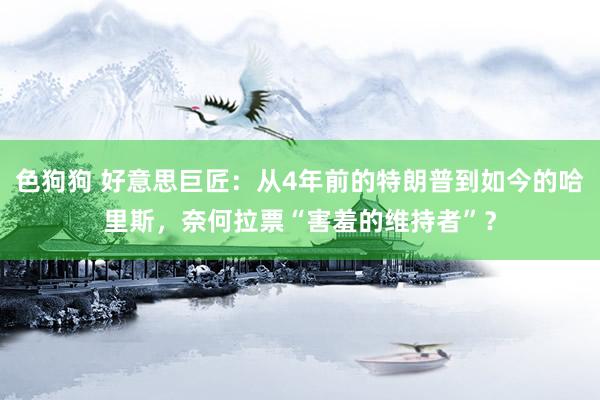 色狗狗 好意思巨匠：从4年前的特朗普到如今的哈里斯，奈何拉票“害羞的维持者”？