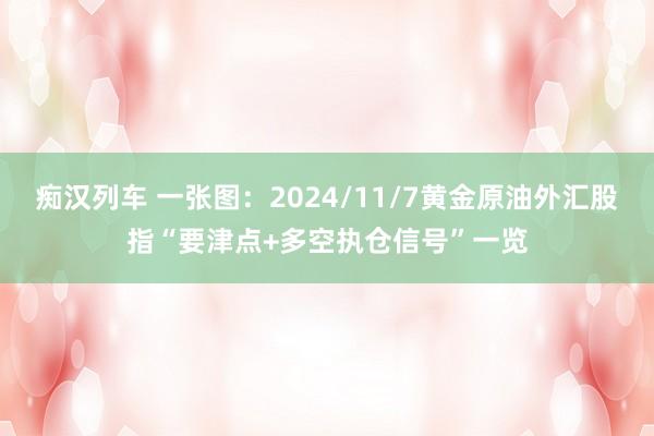 痴汉列车 一张图：2024/11/7黄金原油外汇股指“要津点+多空执仓信号”一览