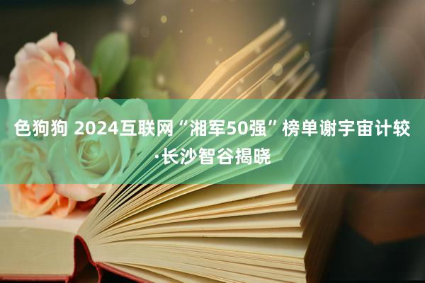 色狗狗 2024互联网“湘军50强”榜单谢宇宙计较·长沙智谷揭晓