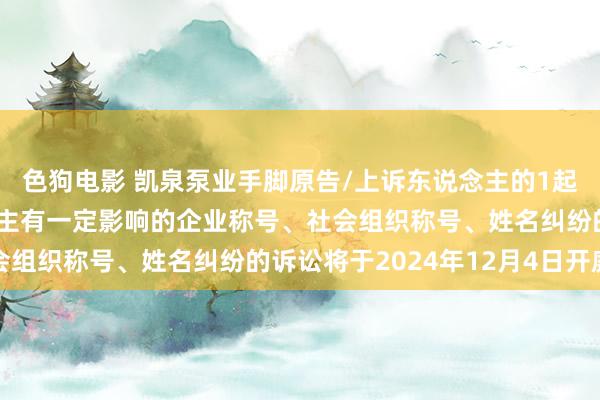 色狗电影 凯泉泵业手脚原告/上诉东说念主的1起触及私行使用他东说念主有一定影响的企业称号、社会组织称号、姓名纠纷的诉讼将于2024年12月4日开庭