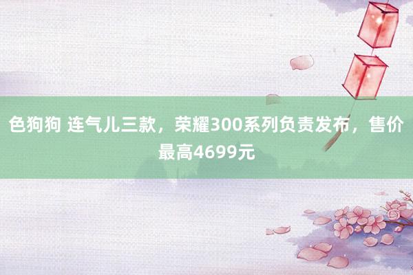 色狗狗 连气儿三款，荣耀300系列负责发布，售价最高4699元