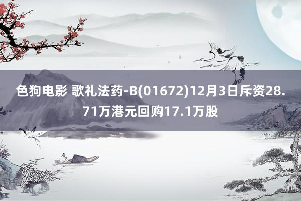 色狗电影 歌礼法药-B(01672)12月3日斥资28.71万港元回购17.1万股