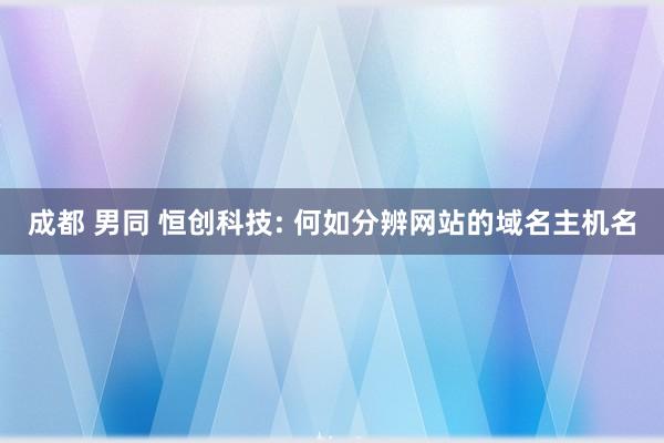 成都 男同 恒创科技: 何如分辨网站的域名主机名