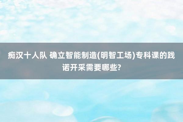 痴汉十人队 确立智能制造(明智工场)专科课的践诺开采需要哪些?