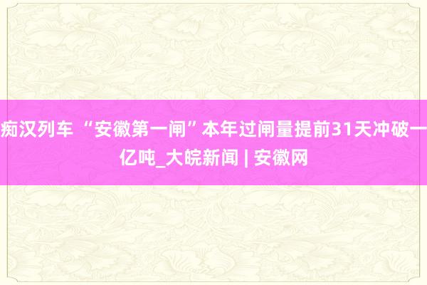 痴汉列车 “安徽第一闸”本年过闸量提前31天冲破一亿吨_大皖新闻 | 安徽网