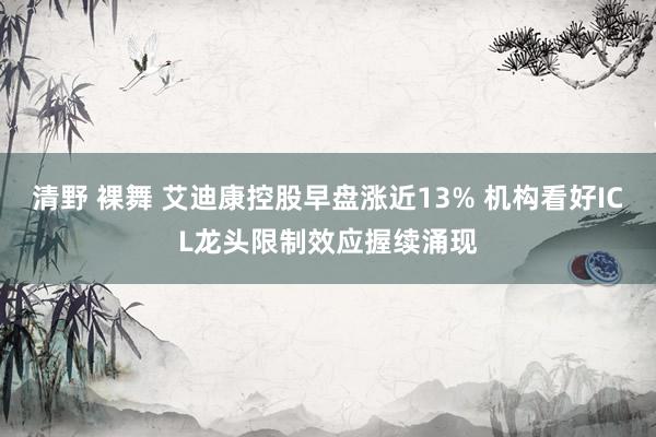 清野 裸舞 艾迪康控股早盘涨近13% 机构看好ICL龙头限制效应握续涌现