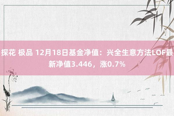 探花 极品 12月18日基金净值：兴全生意方法LOF最新净值3.446，涨0.7%