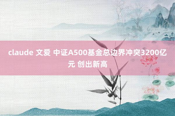 claude 文爱 中证A500基金总边界冲突3200亿元 创出新高