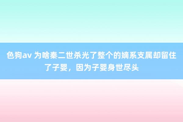 色狗av 为啥秦二世杀光了整个的嫡系支属却留住了子婴，因为子婴身世尽头