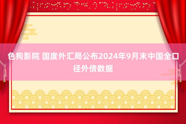 色狗影院 国度外汇局公布2024年9月末中国全口径外债数据