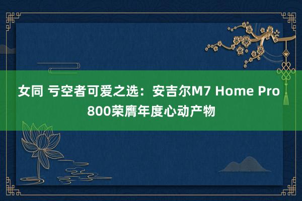 女同 亏空者可爱之选：安吉尔M7 Home Pro 800荣膺年度心动产物