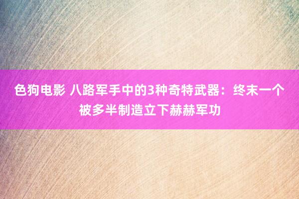 色狗电影 八路军手中的3种奇特武器：终末一个被多半制造立下赫赫军功