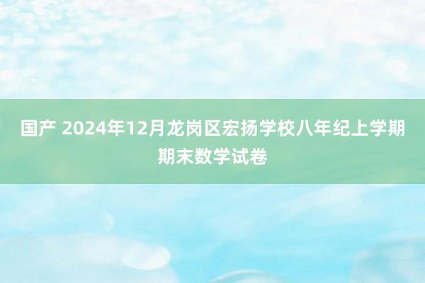 国产 2024年12月龙岗区宏扬学校八年纪上学期期末数学试卷