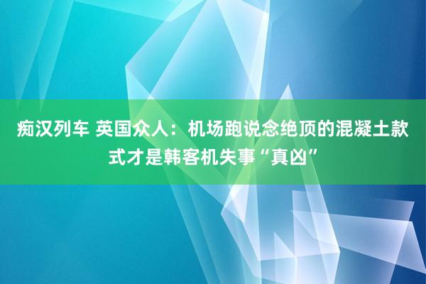 痴汉列车 英国众人：机场跑说念绝顶的混凝土款式才是韩客机失事“真凶”