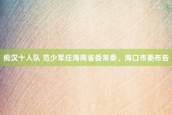 痴汉十人队 范少军任海南省委常委、海口市委布告