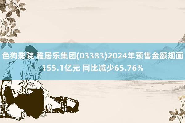 色狗影院 雅居乐集团(03383)2024年预售金额规画155.1亿元 同比减少65.76%