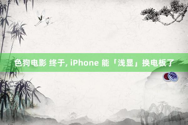 色狗电影 终于， iPhone 能「浅显」换电板了