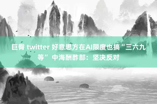 巨臀 twitter 好意思方在AI限度也搞“三六九等” 中海酬酢部：坚决反对