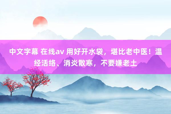 中文字幕 在线av 用好开水袋，堪比老中医！温经活络、消炎散寒，不要嫌老土